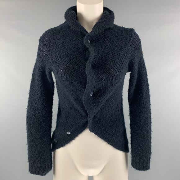 MARNI Size 2 Navy Asymmetrical Cardigan - Picture 1 of 5